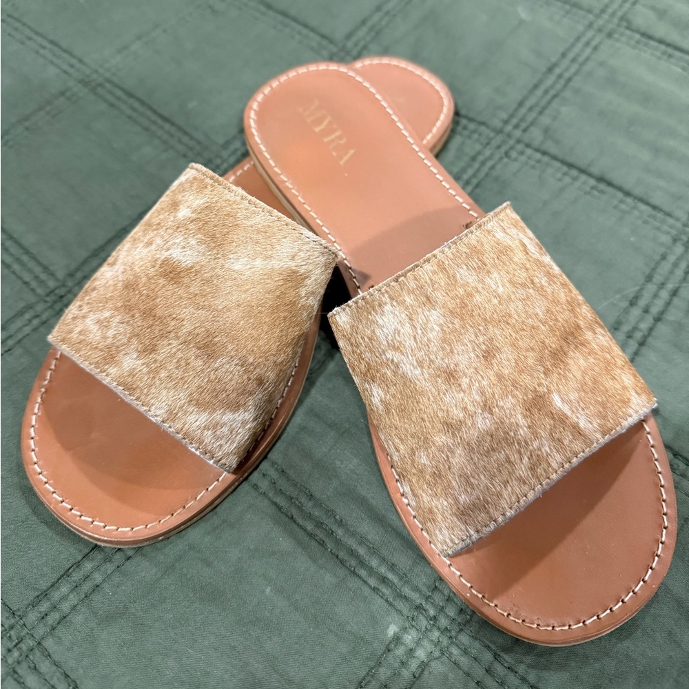 Myra Cowhide Slide Sandals